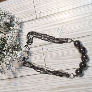 ALFANI Elegant Multi-Chain Short Black Beaded Statement Necklace NWT